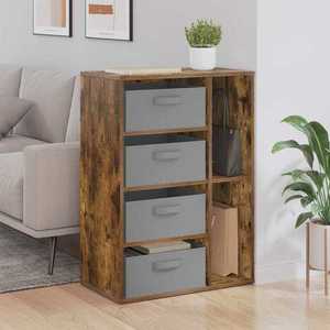 vidaXL Bufet cu sertar Stejar fumuriu 60 x 33, 5 x 84 cm imagine