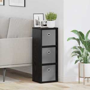 vidaXL Bufet cu sertar Stejar Negru 25, 5 x 22 x 69, 5 cm imagine