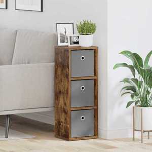 vidaXL Bufet cu sertar Stejar fumuriu 25, 5 x 22 x 69, 5 cm imagine