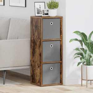 vidaXL Bufet cu sertar Stejar fumuriu 30, 5 x 27 x 84, 5 cm imagine