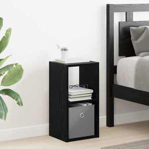 vidaXL Noptieră Stejar Negru 25, 5 x 22 x 49, 5 cm Lemn compozit imagine