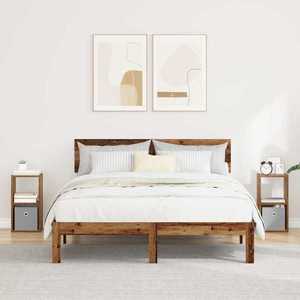 vidaXL Noptieră 2 pcs Lemn vechi 25, 5 x 22 x 49, 5 cm Lemn compozit imagine