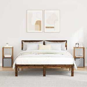 vidaXL Noptieră 2 pcs Lemn vechi 30, 5 x 27 x 59, 5 cm Lemn compozit imagine