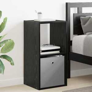 vidaXL Noptieră cu sertar Stejar Negru 35 x 32 x 68, 5 cm Lemn compozit imagine