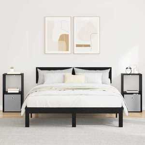 vidaXL Noptieră 2 pcs Stejar Negru 35 x 32 x 68, 5 cm Lemn compozit imagine