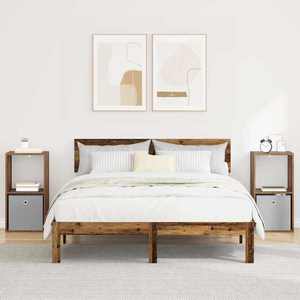vidaXL Noptieră 2 pcs Lemn vechi 35 x 32 x 68, 5 cm Lemn compozit imagine