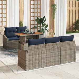 vidaXL Set de canapele pentru grădină 6 pcs Gri Rattan poli imagine