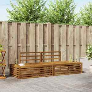 vidaXL Set de canapele de exterior natural 203, 5 x 83 x 73 cm imagine