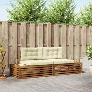 vidaXL Set de canapele de exterior Natural și Crem 203, 5 x 83 x 73 cm imagine