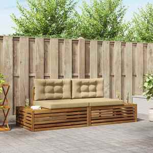 vidaXL Set de canapele de exterior Natural și Bej 203, 5 x 83 x 73 cm imagine