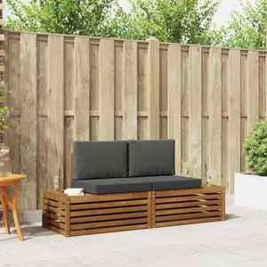 vidaXL Set de canapele de exterior 2 Bucată Natural și Antracit imagine