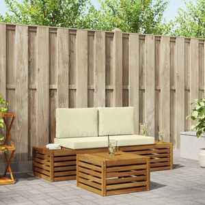 vidaXL Set de canapele de exterior Natural și Crem 59 x 59 x 37 cm imagine