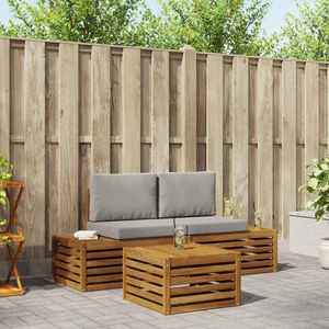 vidaXL Set de canapele de exterior cu pernă Gri natural și deschis imagine