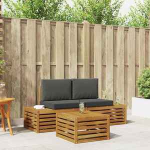 vidaXL Set de canapele de exterior Natural și Antracit 59 x 59 x 37 cm imagine