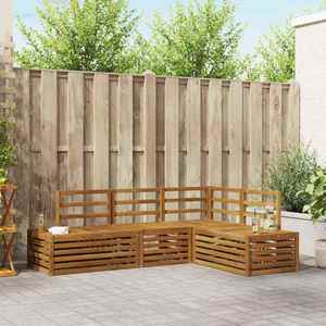 vidaXL Set de canapele de exterior 4 Bucată natural imagine