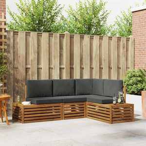 vidaXL Set de canapele de exterior 4 Bucată Natural și Antracit imagine