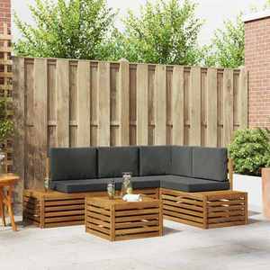 vidaXL Set de canapele de exterior Natural și Antracit 59 x 59 x 37 cm imagine