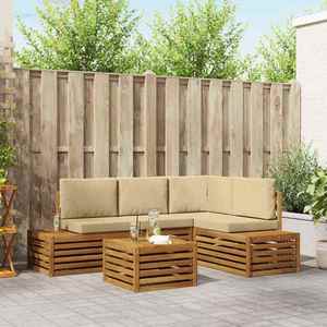 vidaXL Set de canapele de exterior Natural și Bej 59 x 59 x 37 cm imagine