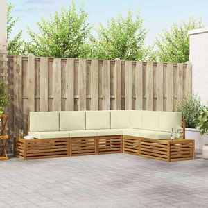 vidaXL Set de canapele de exterior Natural și Crem 273 x 213, 5 x 73 cm imagine