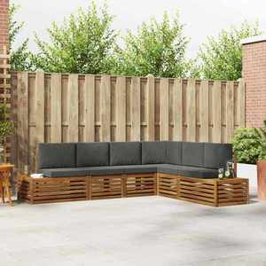 vidaXL Set de canapele de exterior cu pernă Natural și Antracit imagine