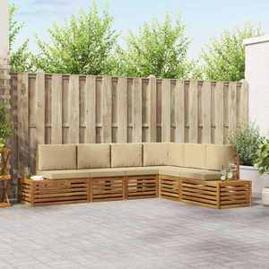 vidaXL Set de canapele de exterior Natural și Bej 273 x 213, 5 x 73 cm imagine
