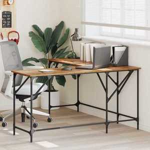vidaXL Birou Lemn Vechi 149 x 149 x 75 cm Lemn compozit imagine