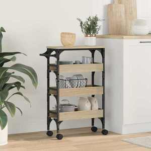 vidaXL Troler de Bucătărie Stejar Sonoma 53 x 20 x 76 cm Lemn compozit imagine