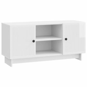 vidaXL Cabinet TV 102 x 34, 5 x 50 cm Alb foarte lucios Lemn prelucrat imagine