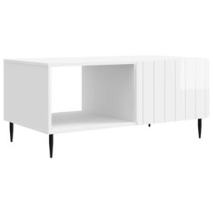 vidaXL Masă de cafea Alb foarte lucios 90 x 50 x 40 cm Lemn prelucrat imagine