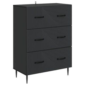 vidaXL Dulap cu sertare Negru 66 x 34, 5 x 89, 5 cm Lemn prelucrat imagine