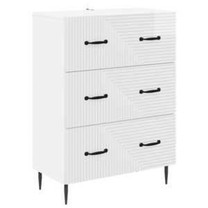 vidaXL Dulap cu sertare Alb foarte lucios 66 x 34, 5 x 89, 5 cm imagine