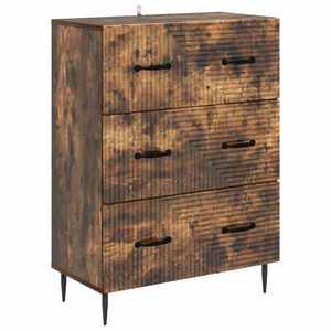 vidaXL Dulap cu sertare Stejar fumuriu 66 x 34, 5 x 89, 5 cm imagine