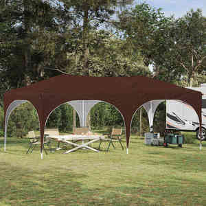 vidaXL Cort de Petrecere Pop-up Maro 575 x 288 x 245 cm imagine