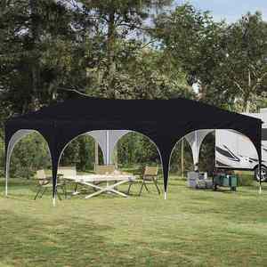 vidaXL Cort de Petrecere Pop-up Negru 575 x 288 x 245 cm imagine