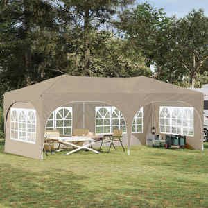 vidaXL Cort de Petrecere Pop-up Crem 575 x 288 x 245 cm imagine