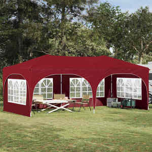 vidaXL Cort de Petrecere Pop-up Burgundy 575 x 288 x 245 cm imagine