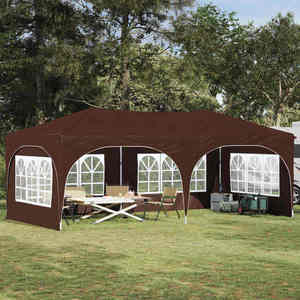 vidaXL Cort de Petrecere Pop-up Maro 575 x 288 x 245 cm imagine