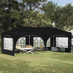 vidaXL Cort de Petrecere Pop-up Negru 575 x 288 x 245 cm imagine