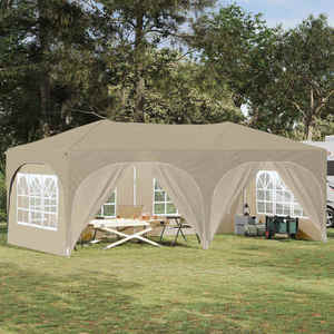 vidaXL Cort de Petrecere Pop-up Crem 575 x 288 x 245 cm imagine