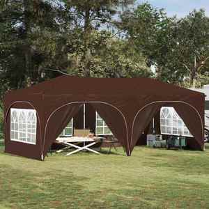 vidaXL Cort de Petrecere Pop-up Maro 575 x 288 x 245 cm imagine