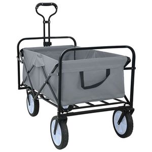 vidaXL Trolley Manevrabil Pliabil Gri 94 x 53 x 99 cm Tesătură Oxford imagine