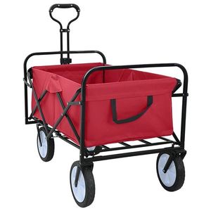 vidaXL Trolley Manevrabil Pliabil Roșu 94 x 53 x 99 cm Tesătură Oxford imagine