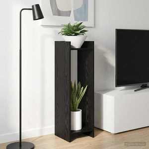 vidaXL Suport pentru plante 2 pcs Stejar Negru 30 x 30 x 100 cm imagine