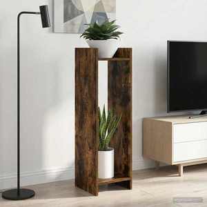 vidaXL Suport pentru plante 2 pcs Stejar Afumat 30 x 30 x 100 cm imagine