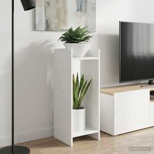 vidaXL Suport pentru plante cu raft Alb 30 x 30 x 80 cm Lemn prelucrat imagine