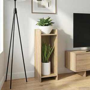 vidaXL Suport pentru plante cu raft Stejar Sonoma 30 x 30 x 80 cm imagine