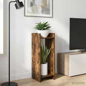 vidaXL Suport pentru plante 2 pcs Stejar Afumat 30 x 30 x 80 cm imagine