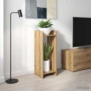 vidaXL Suport pentru plante cu raft Stejar Artizanal 30 x 30 x 80 cm imagine