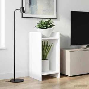 vidaXL Suport pentru plante cu raft Alb 30 x 30 x 60 cm Lemn prelucrat imagine