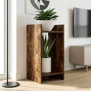 vidaXL Suport pentru plante 2 pcs Stejar Afumat 30 x 30 x 60 cm imagine